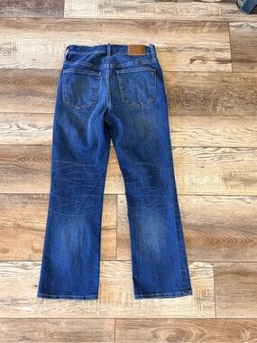 Madewell women’s boot cut jeans in Deep Blue Denim